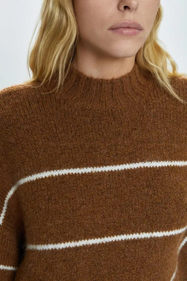 Pistola Denim Sweaters and Knits Women Carlen Sweater 8211 Caramel Stripe