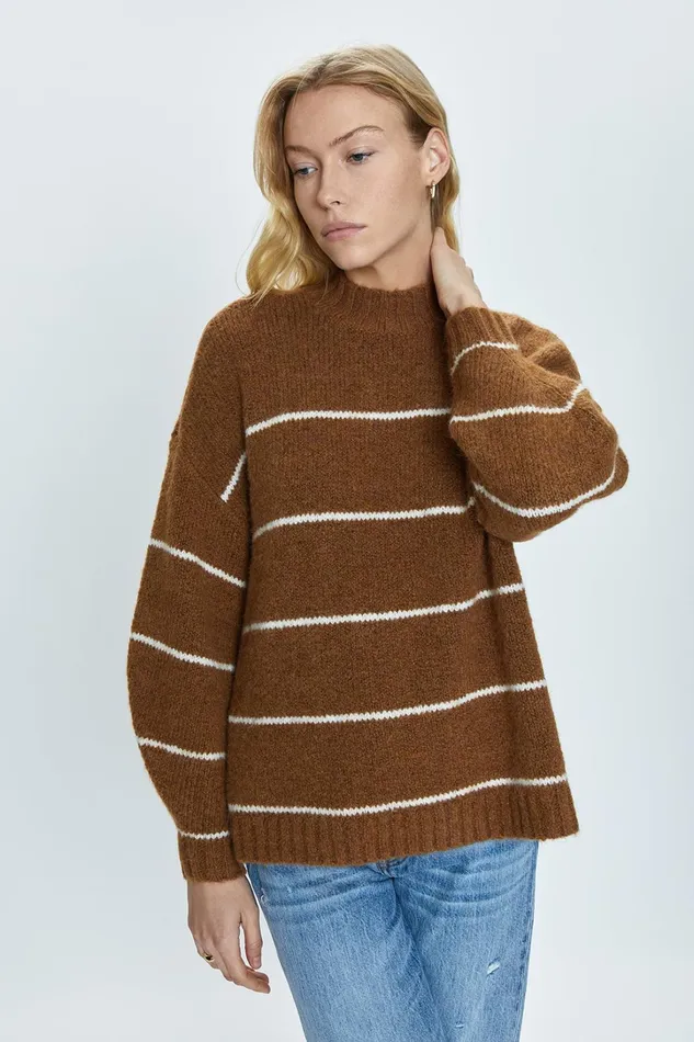 Pistola Denim Sweaters and Knits Women Carlen Sweater 8211 Caramel Stripe