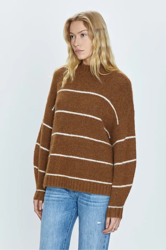 Pistola Denim Sweaters and Knits Women Carlen Sweater 8211 Caramel Stripe