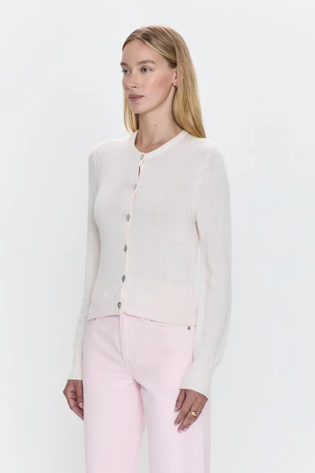 Pistola Denim Sweaters and Knits Women Taye Shrunken Cardigan 8211 Barely Pink