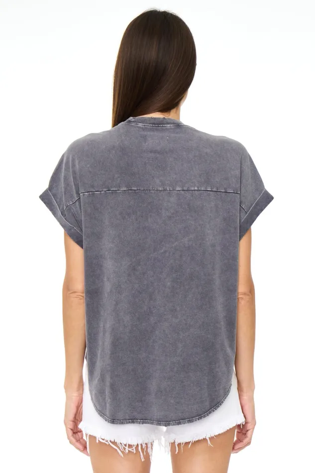 Pistola Denim Tees and Tanks Women Porter Oversized Tunic Tee 8211 Vintage Black
