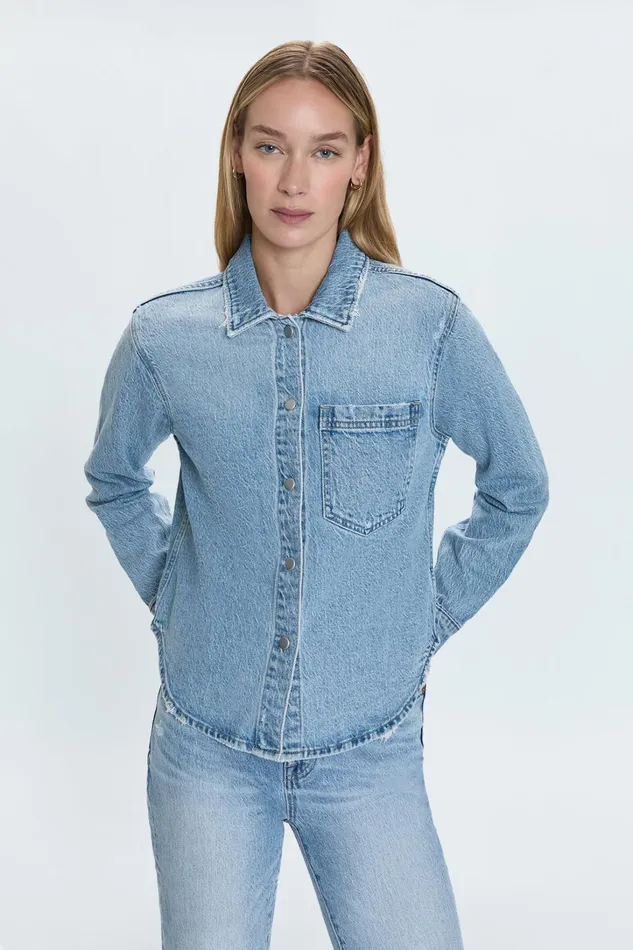 Pistola Denim Tops Women Jules Fitted Denim Shirt 8211 Scholar Vintage