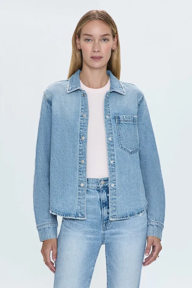 Pistola Denim Tops Women Jules Fitted Denim Shirt 8211 Scholar Vintage