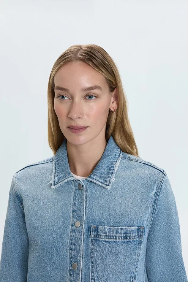 Pistola Denim Tops Women Jules Fitted Denim Shirt 8211 Scholar Vintage