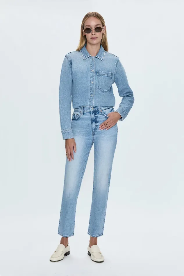Pistola Denim Tops Women Jules Fitted Denim Shirt 8211 Scholar Vintage