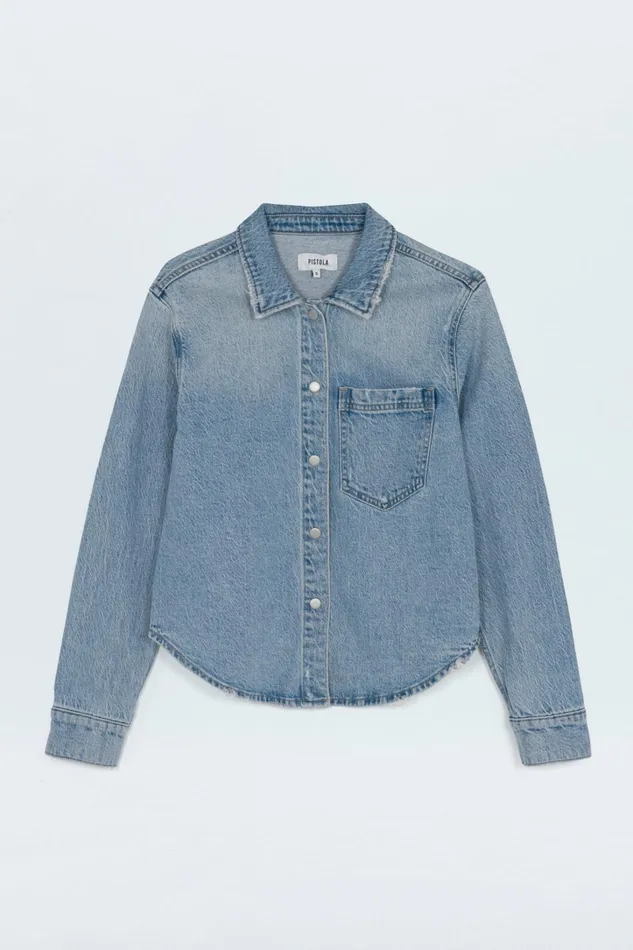Pistola Denim Tops Women Jules Fitted Denim Shirt 8211 Scholar Vintage