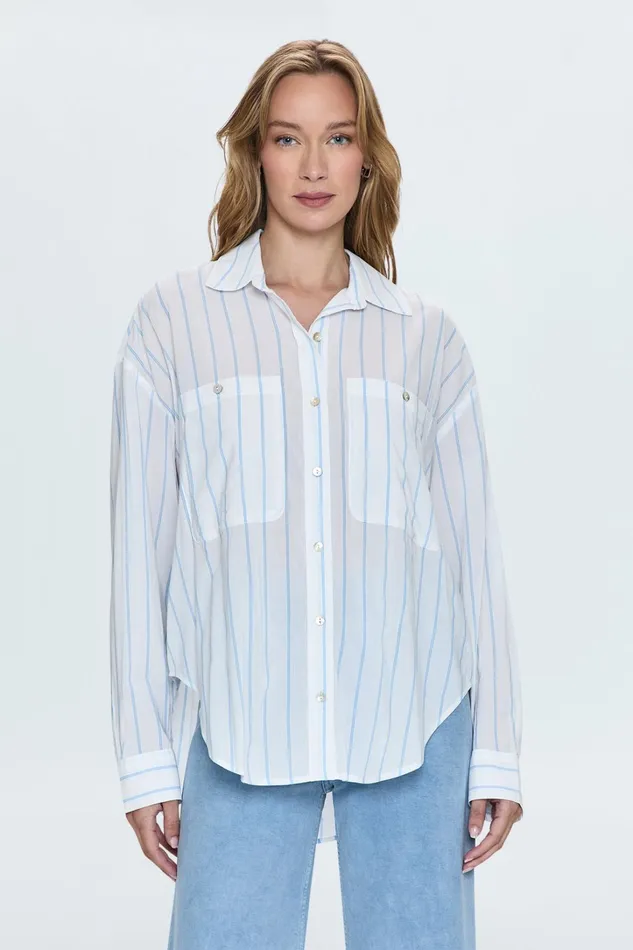 Pistola Denim Tops Women Samantha Shirt 8211 Frost Stripe
