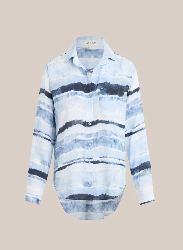 Pocket Button Down 8211 Indigo Stripes Print Women Bella Dahl Button Down