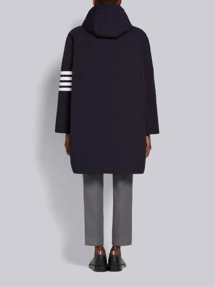 Poly Twill Downfill Hooded Football 4bar Parka Navy Men Thom Browne Outerwear