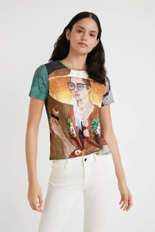 Portrait Artwork Tshirt Women Desigual Tshirts