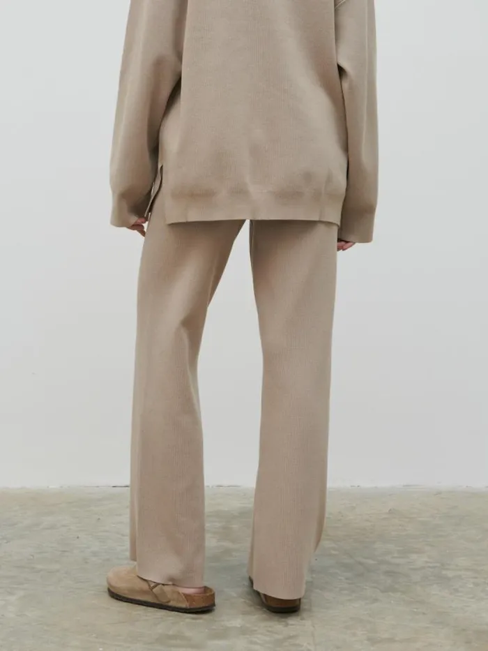 Pretty Lavish Bottoms Hayden Knit Trousers Beige 8211 Women