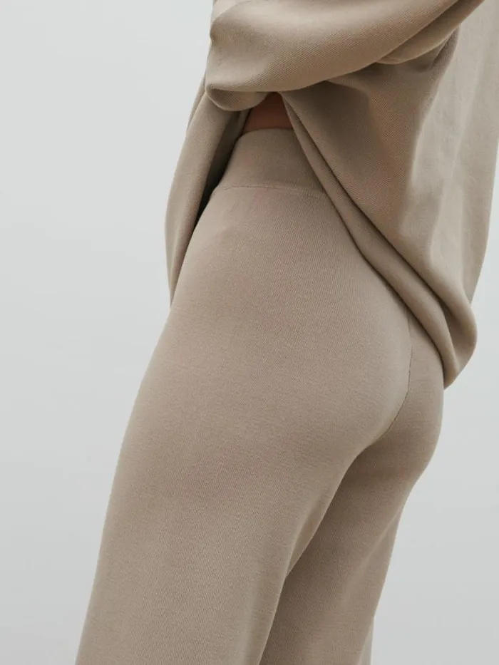 Pretty Lavish Bottoms Hayden Knit Trousers Beige 8211 Women