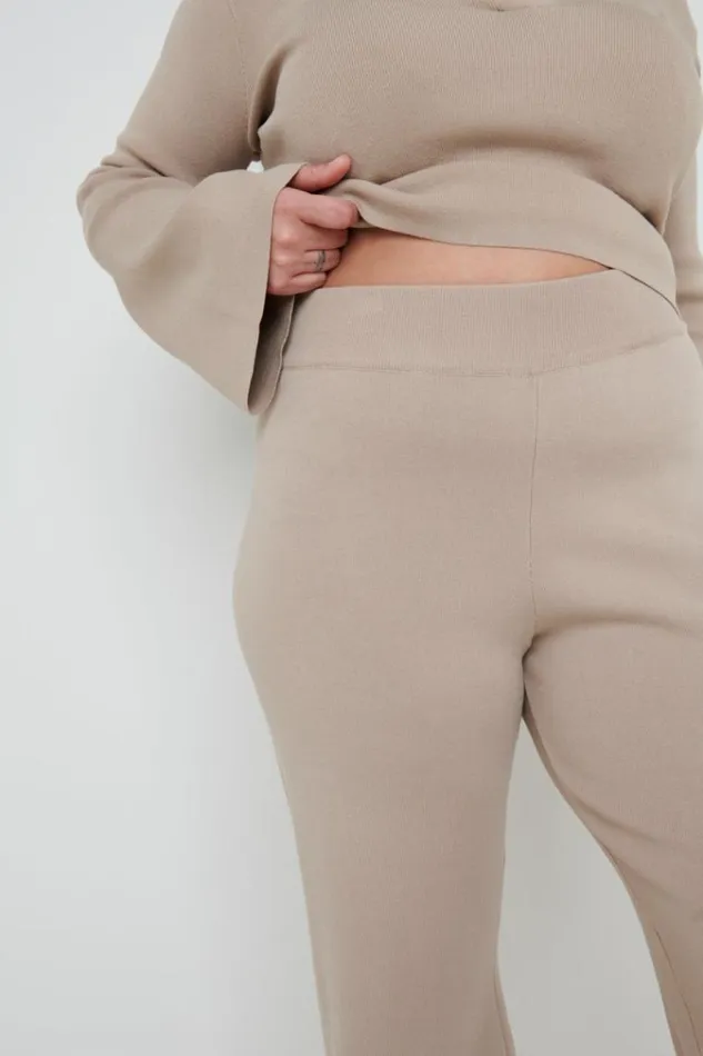 Pretty Lavish Bottoms Hayden Knit Trousers Beige 8211 Women