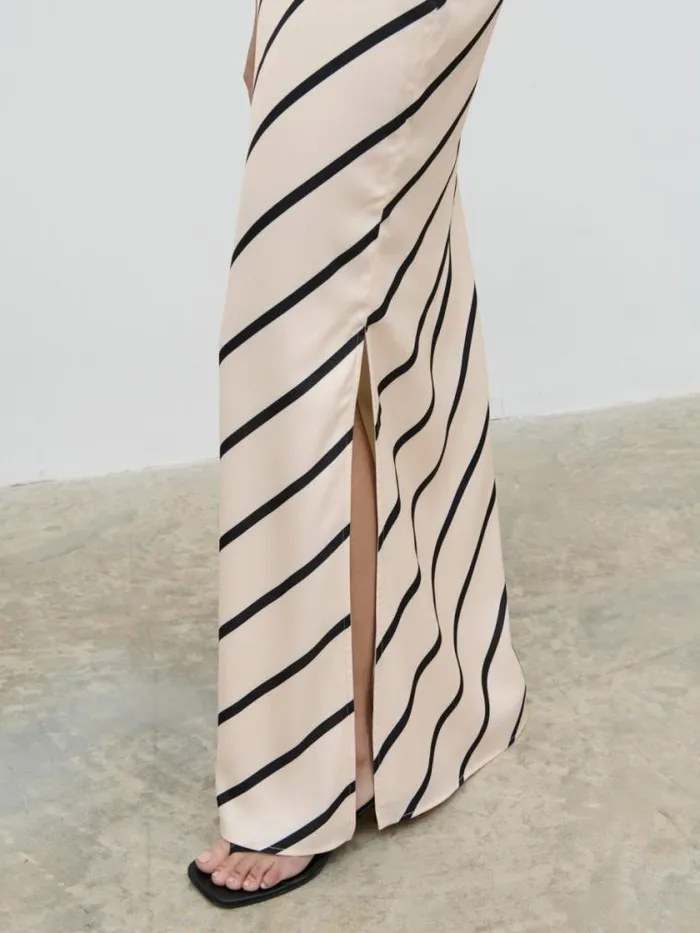 Pretty Lavish Bottoms Zuri Maxi Skirt Asymmetric Stripe 8211 Women