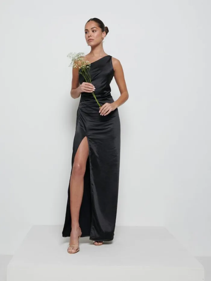 Pretty Lavish Bridesmaid Dresses Amelia Ruched Maxi Bridesmaid Dress Black 8211 Women