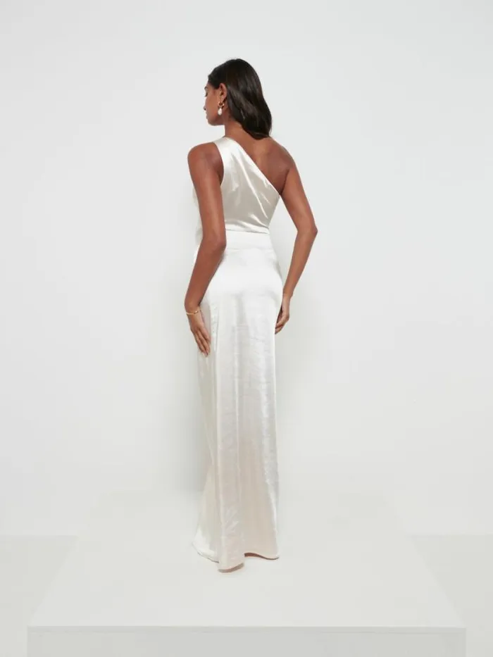 Pretty Lavish Bridesmaid Dresses Amelia Ruched Maxi Bridesmaid Dress Champagne 8211 Women