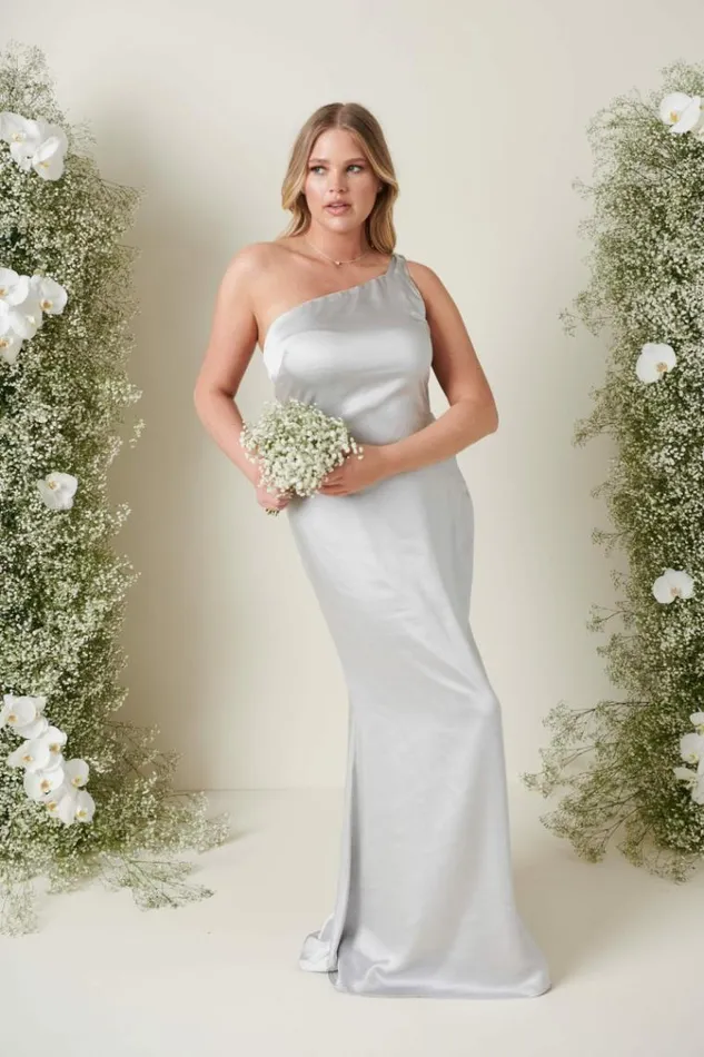 Pretty Lavish Bridesmaid Dresses Amelia Tie Maxi Bridesmaid Dress Silver 8211 Women