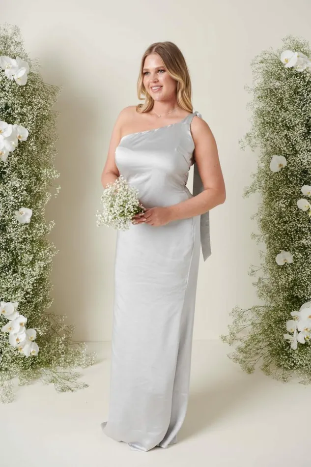 Pretty Lavish Bridesmaid Dresses Amelia Tie Maxi Bridesmaid Dress Silver 8211 Women