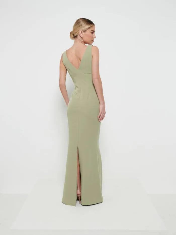 Pretty Lavish Bridesmaid Dresses Esmee Crepe Maxi Bridesmaid Dress Olive 8211 Women