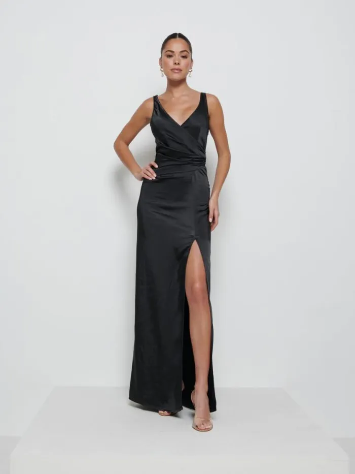 Pretty Lavish Bridesmaid Dresses Esmee Wrap Maxi Bridesmaid Dress Black 8211 Women