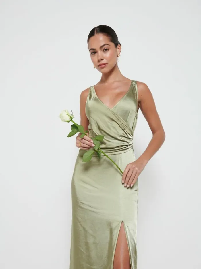 Pretty Lavish Bridesmaid Dresses Esmee Wrap Maxi Bridesmaid Dress Olive 8211 Women