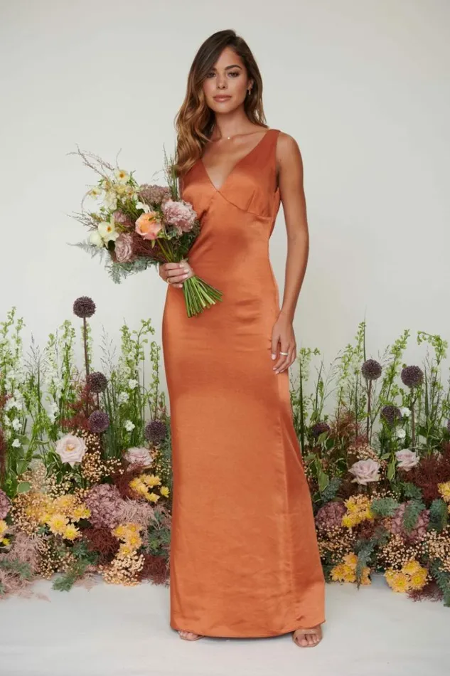 Pretty Lavish Bridesmaid Dresses Piper Maxi Bridesmaid Dress Copper 8211 Women