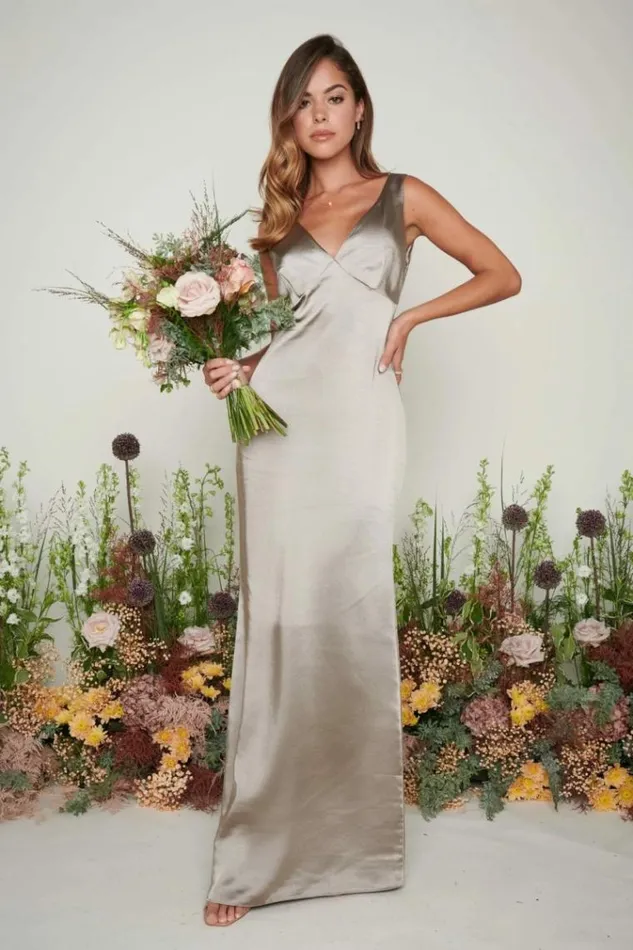 Pretty Lavish Bridesmaid Dresses Piper Maxi Bridesmaid Dress Olive Grey 8211 Women