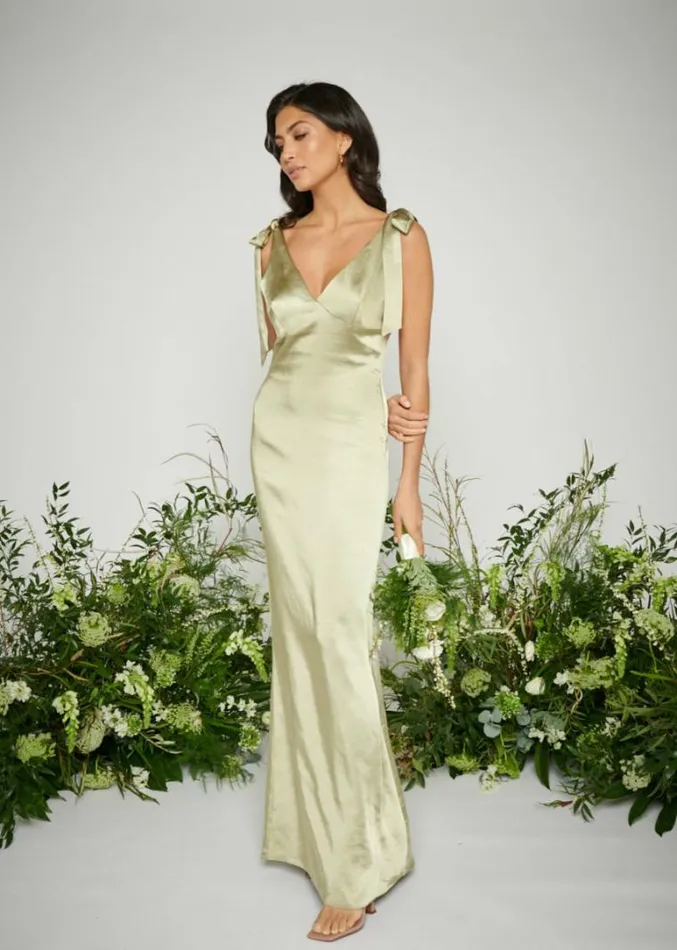 Pretty Lavish Bridesmaid Dresses Piper Tie Maxi Bridesmaid Dress Olive 8211 Women