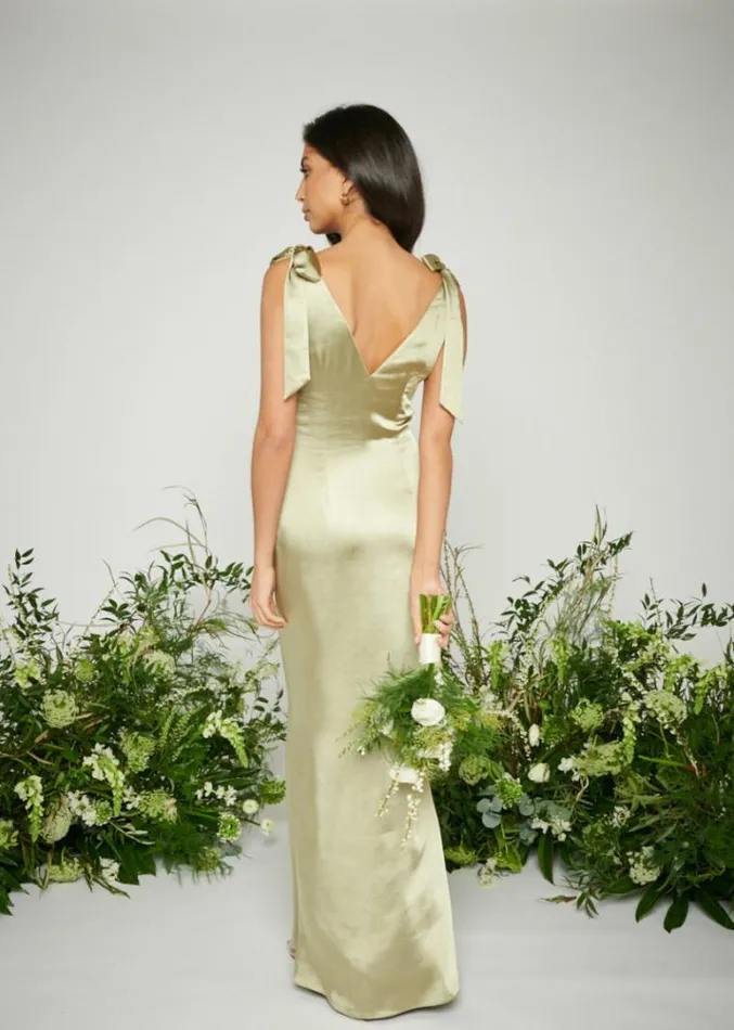Pretty Lavish Bridesmaid Dresses Piper Tie Maxi Bridesmaid Dress Olive 8211 Women