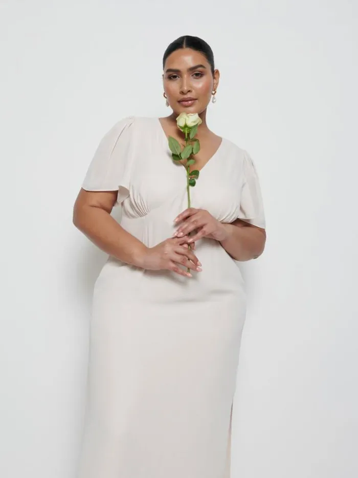 Pretty Lavish Chiffon Bridesmaid Dresses Edie Chiffon Maxi Bridesmaid Dress Curve Champagne 8211 Women