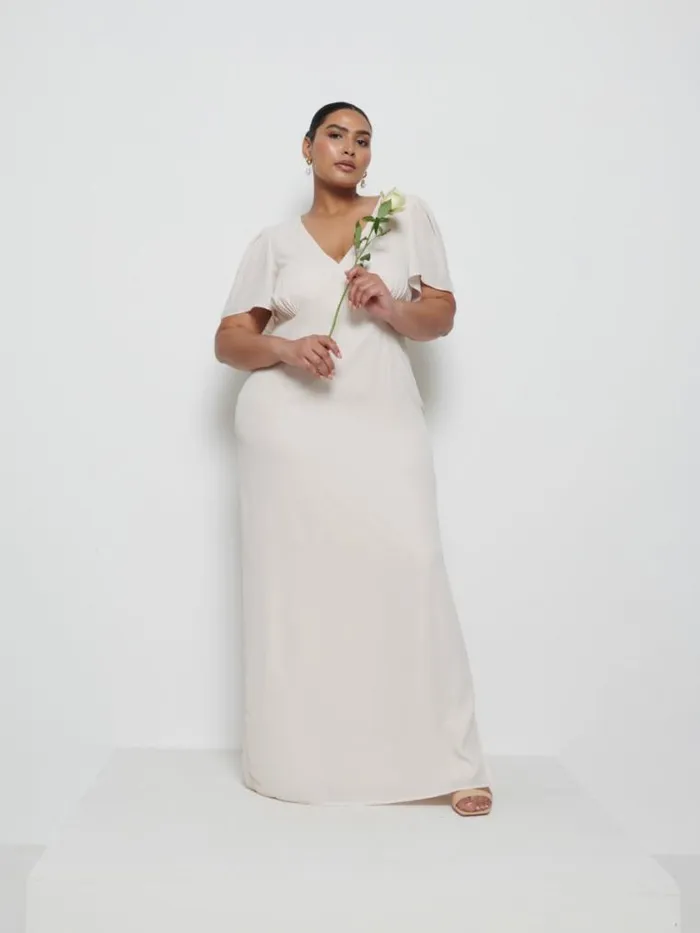Pretty Lavish Chiffon Bridesmaid Dresses Edie Chiffon Maxi Bridesmaid Dress Curve Champagne 8211 Women