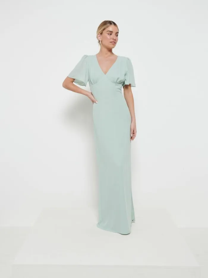 Pretty Lavish Chiffon Bridesmaid Dresses Edie Chiffon Maxi Bridesmaids Dress Sage 8211 Women