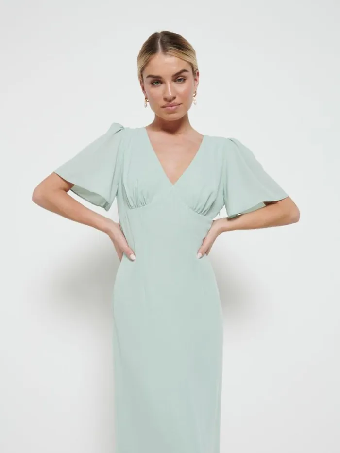 Pretty Lavish Chiffon Bridesmaid Dresses Edie Chiffon Maxi Bridesmaids Dress Sage 8211 Women
