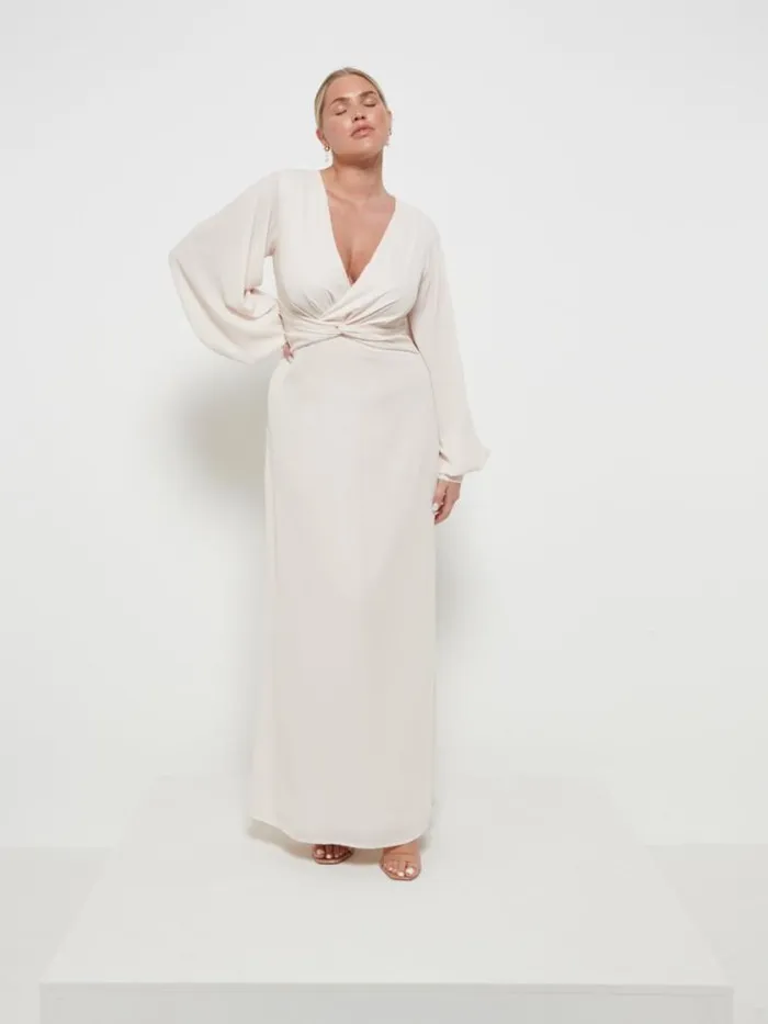 Pretty Lavish Chiffon Bridesmaid Dresses Nellie Knot Maxi Bridesmaid Dress Champagne 8211 Women