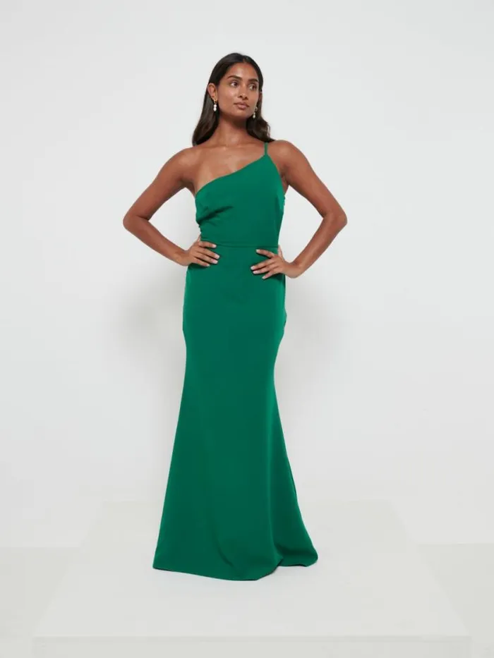 Pretty Lavish Crepe Bridesmaid Dresses Amelia Crepe Maxi Bridesmaid Dress Emerald 8211 Women