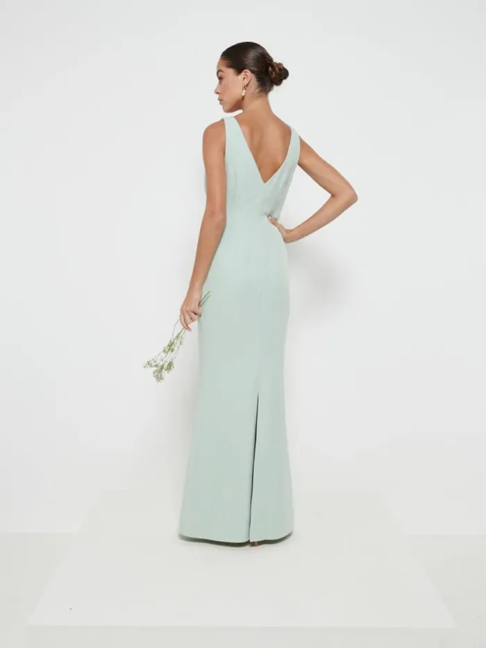 Pretty Lavish Crepe Bridesmaid Dresses Esmee Crepe Maxi Bridesmaid Dress Sage 8211 Women