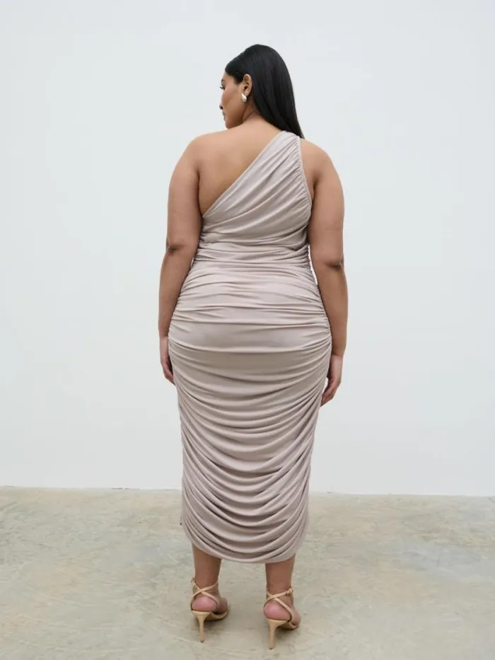 Pretty Lavish Curve Zephee Jersey Midaxi Dress Curve Beige 8211 Women