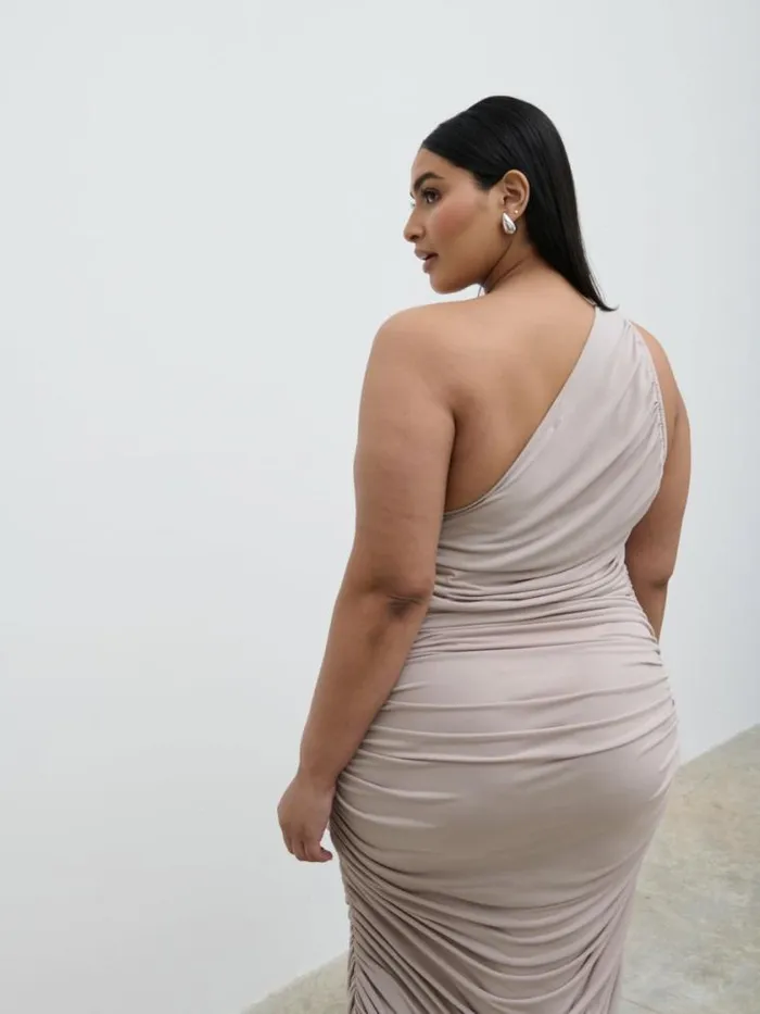 Pretty Lavish Curve Zephee Jersey Midaxi Dress Curve Beige 8211 Women