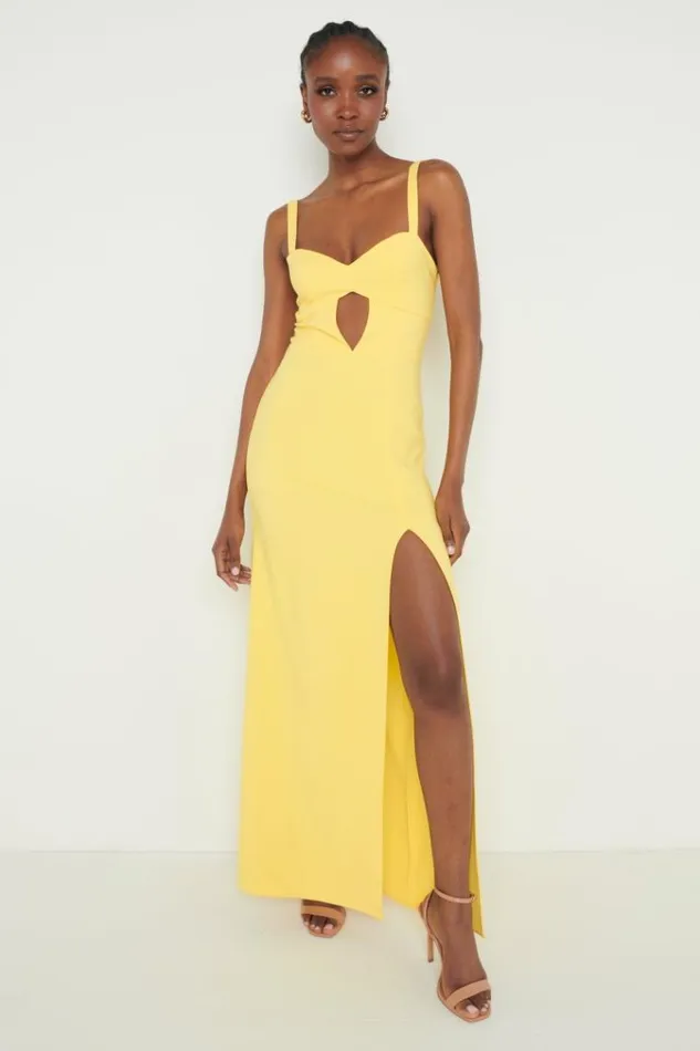 Pretty Lavish Dresses Alice Cut Out Sweetheart Maxi Dress Yellow 8211 Women
