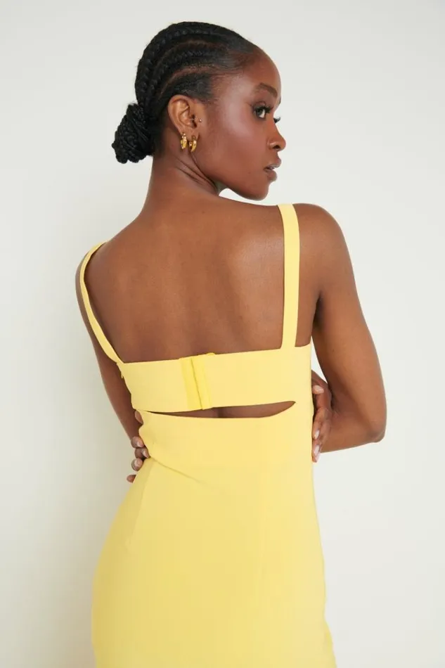 Pretty Lavish Dresses Alice Cut Out Sweetheart Maxi Dress Yellow 8211 Women