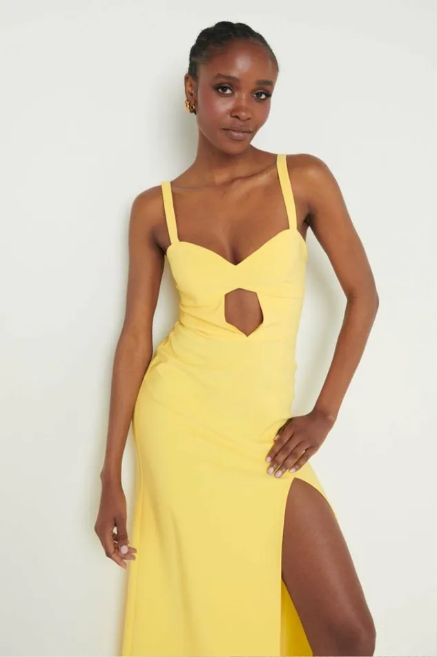 Pretty Lavish Dresses Alice Cut Out Sweetheart Maxi Dress Yellow 8211 Women