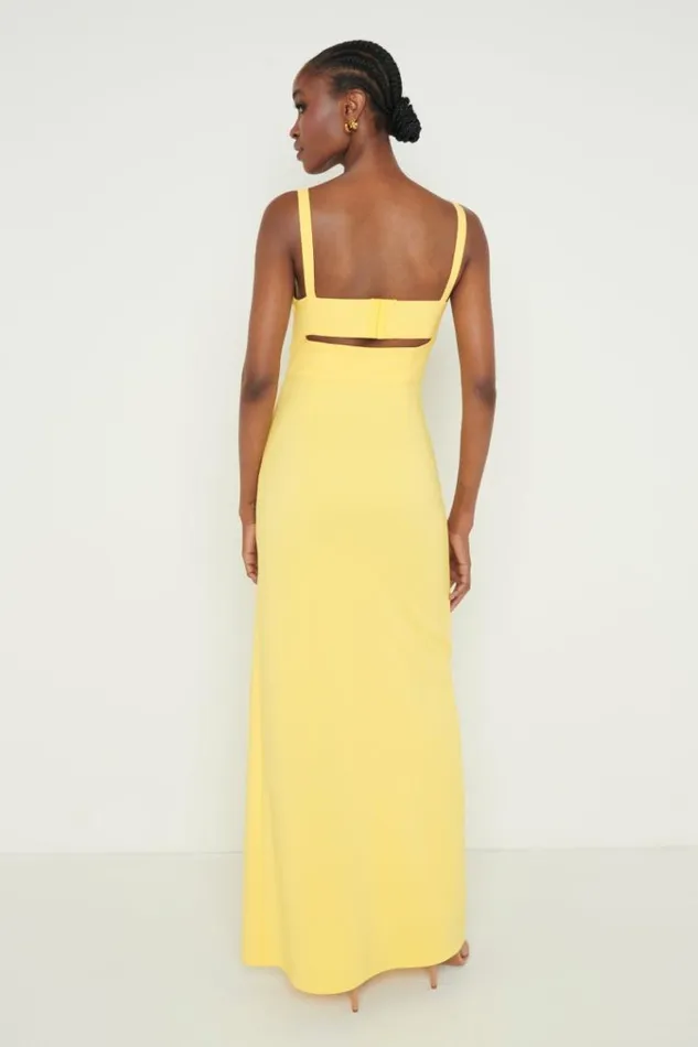 Pretty Lavish Dresses Alice Cut Out Sweetheart Maxi Dress Yellow 8211 Women