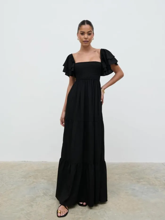 Pretty Lavish Dresses Althea Frill Easywear Day Dress Black 8211 Women