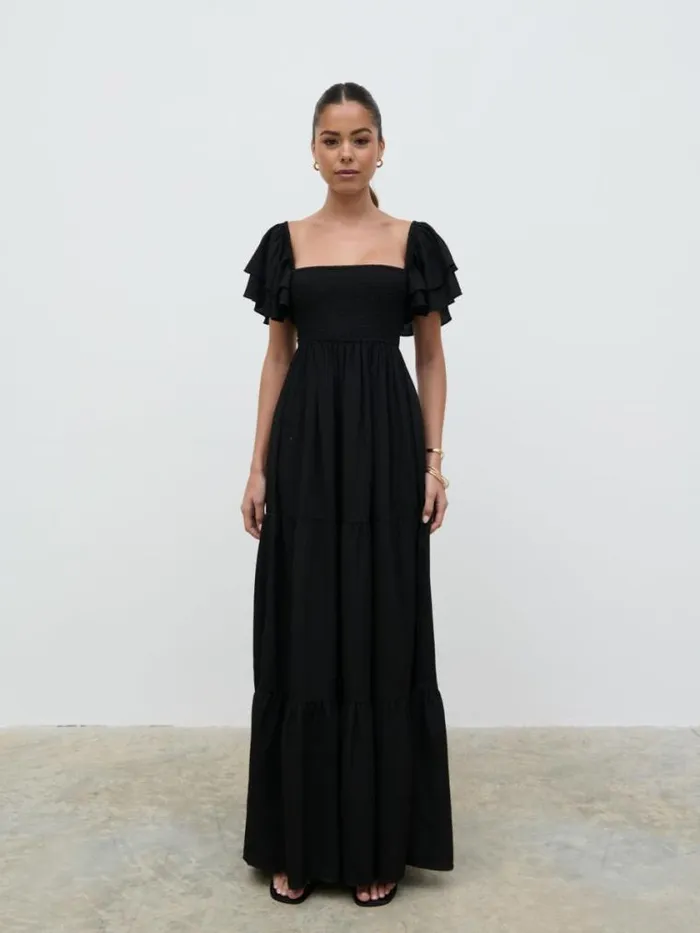 Pretty Lavish Dresses Althea Frill Easywear Day Dress Black 8211 Women