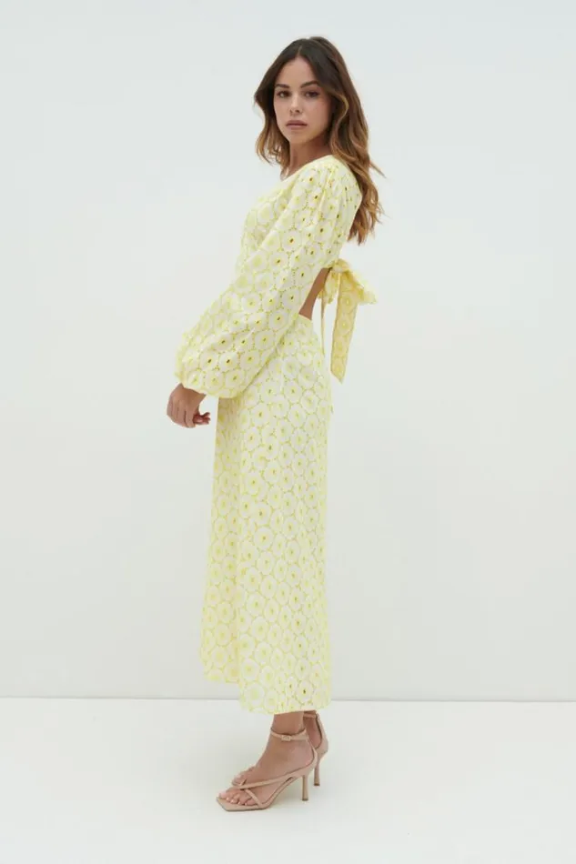 Pretty Lavish Dresses Amber Cut Out Midaxi Dress Yellow 8211 Women