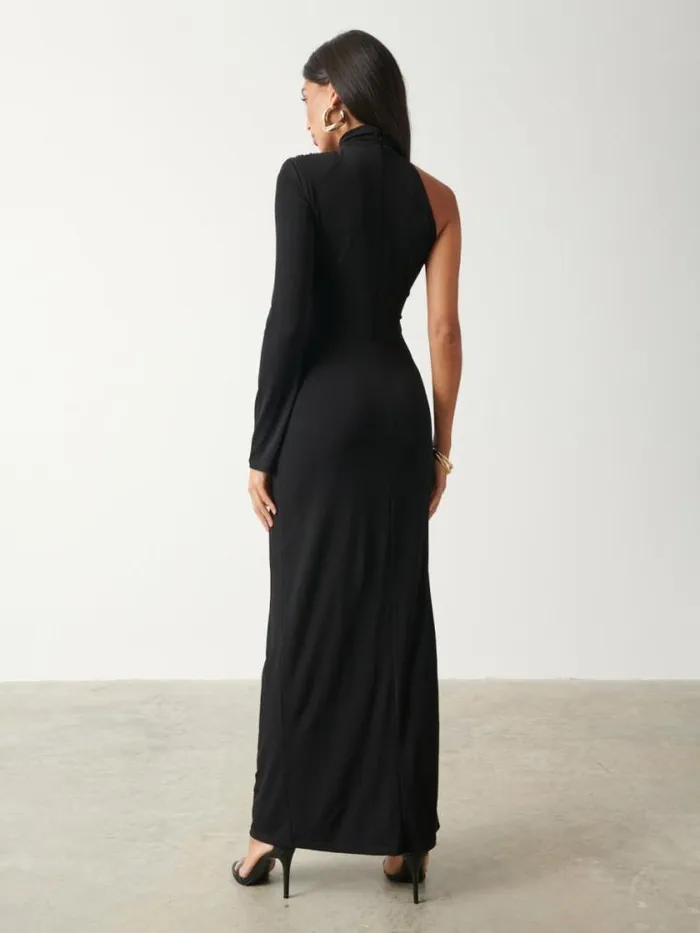 Pretty Lavish Dresses Cole One Shoulder Jersey Maxi Dress Black 8211 Women