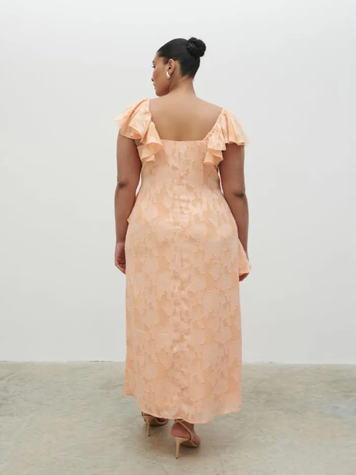 Pretty Lavish Dresses Eloise Ruffle Midaxi Dress Curve Orange 8211 Women