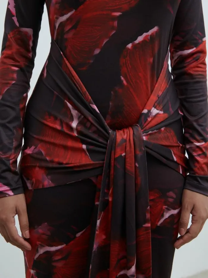 Pretty Lavish Dresses Emmeline High Neck Jersey Maxi Dress Print 8211 Women