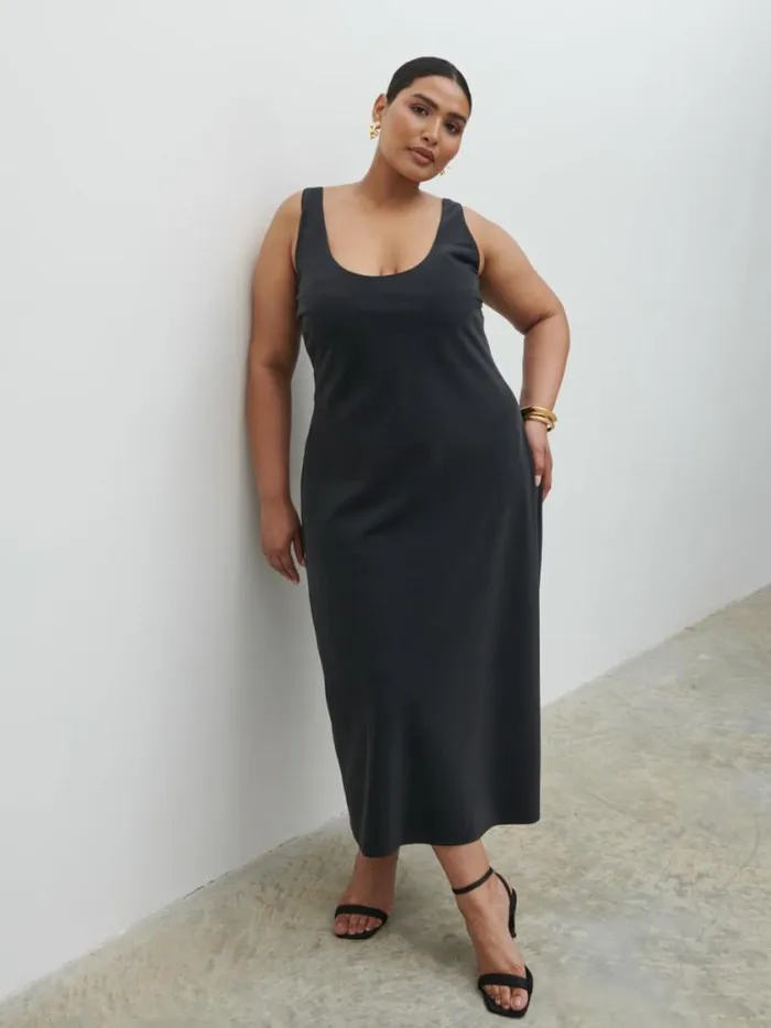 Pretty Lavish Dresses Evelyn Satin Slip Midaxi Dress Curve Black 8211 Women