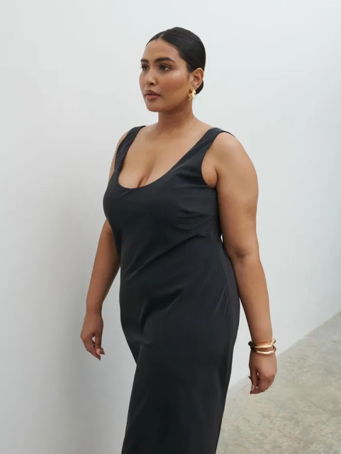 Pretty Lavish Dresses Evelyn Satin Slip Midaxi Dress Curve Black 8211 Women